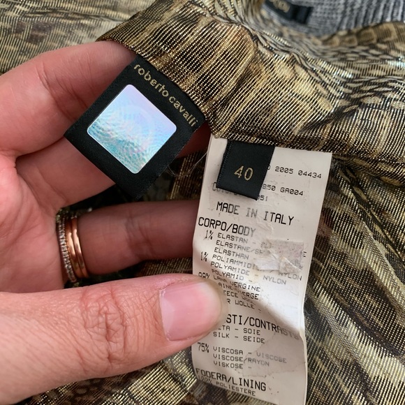 NWT Roberto Cavalli | Vintage Y2K Era Plaid Wool Blazer Jacket Sz 40 - Picture 7 of 10